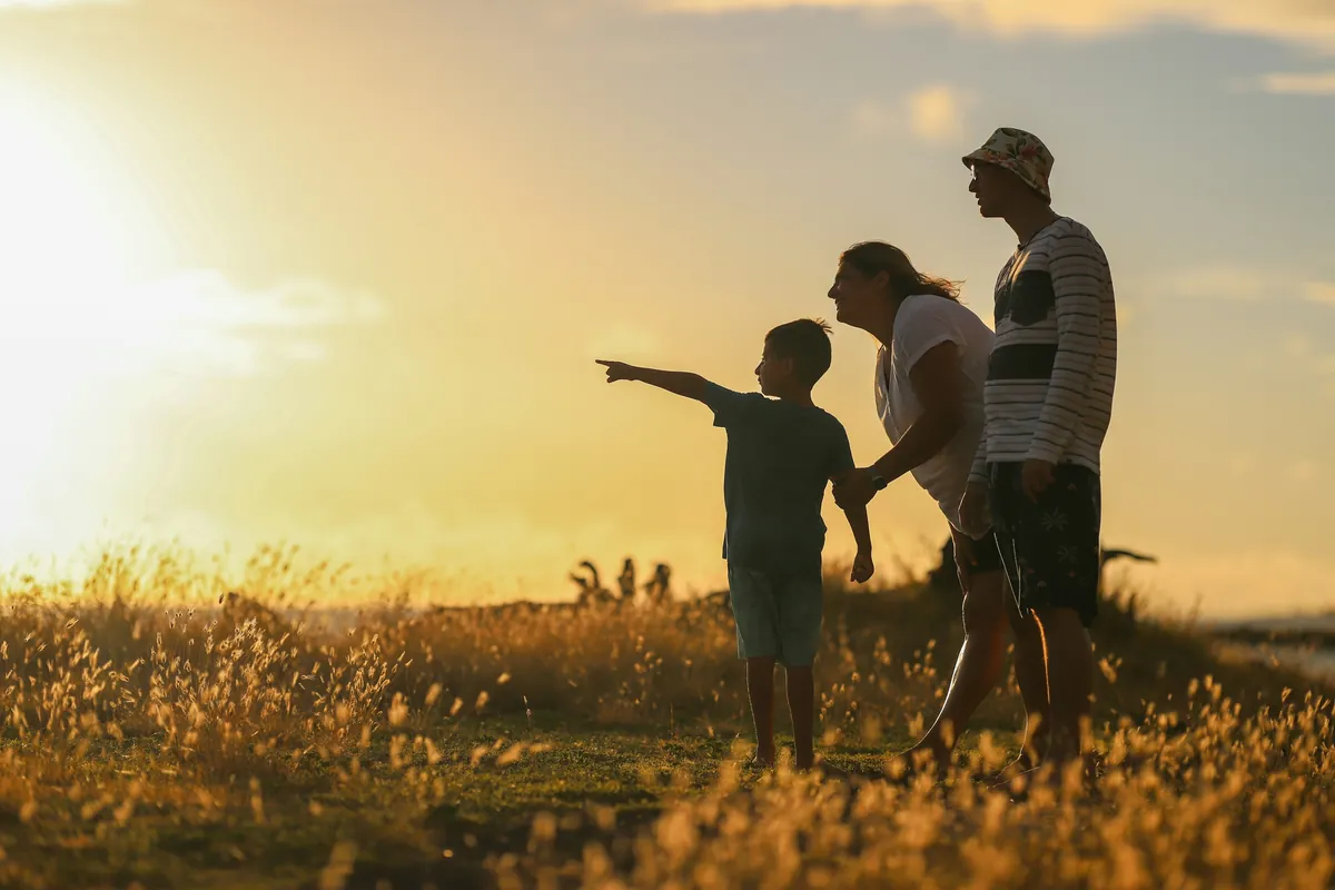 A family enjoying life together outdoors in Australia